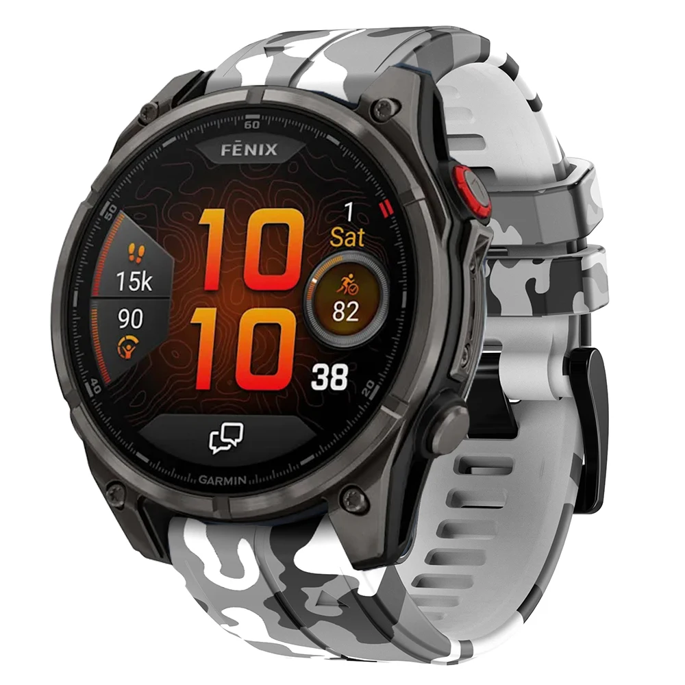 Фото QuickFit 26/22 мм ремешок Fenix 8Pro для Garmin Fenix E 8 47 51 мм 7 7X 6 6X 5 5X/Epix/970 965 955 камуфляжный силиконовый ремешок-браслет №4