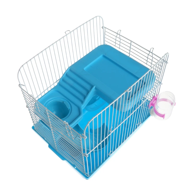 

2 Layer Transparent Hamster Cage Plastic Small Animal Hedgehog Rabbit Villa Packaging Supplies Toy Set Drop Shipping