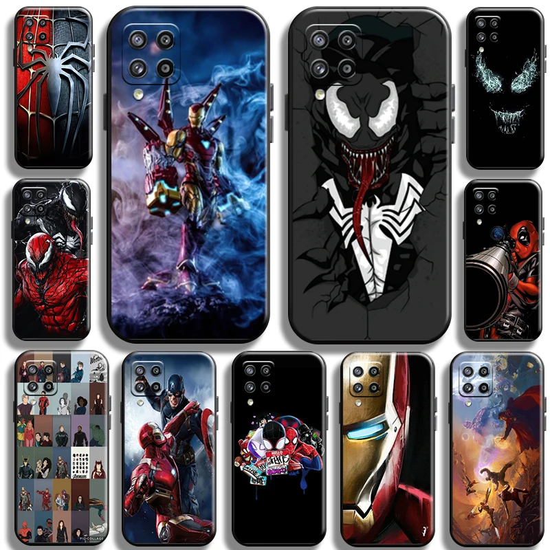 

Marvel Avengers Iron Man Phone Case for Samsung Galaxy A22 A22 5G Cover TPU Liquid Silicon funda Coque Cases Black