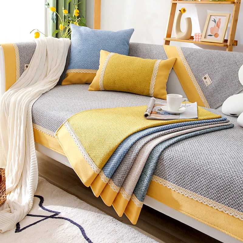 

Чехлы для диванов из хлопка и льна, всесезонные универсальные Нескользящие накидки в скандинавском стиле, для гостиной, кушетки, мебели