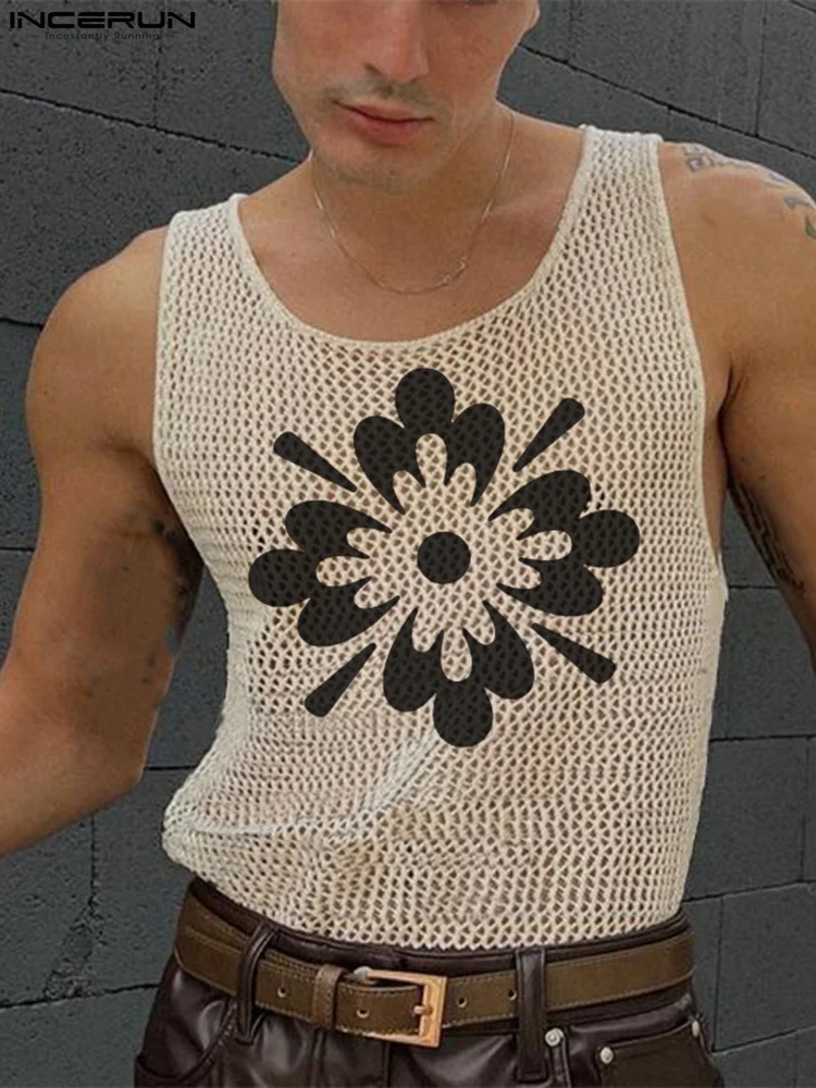 

Майка INCERUN Мужская сетчатая, с круглым вырезом, без рукавов