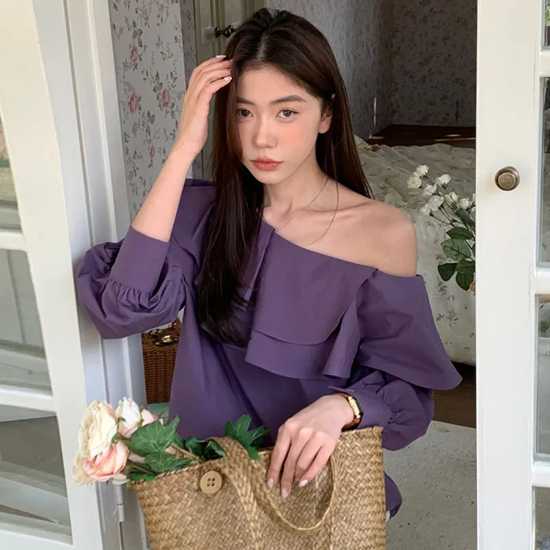 Оптовая продажа осенняя винтажная элегантная лоскутная рубашка с нерегулярными