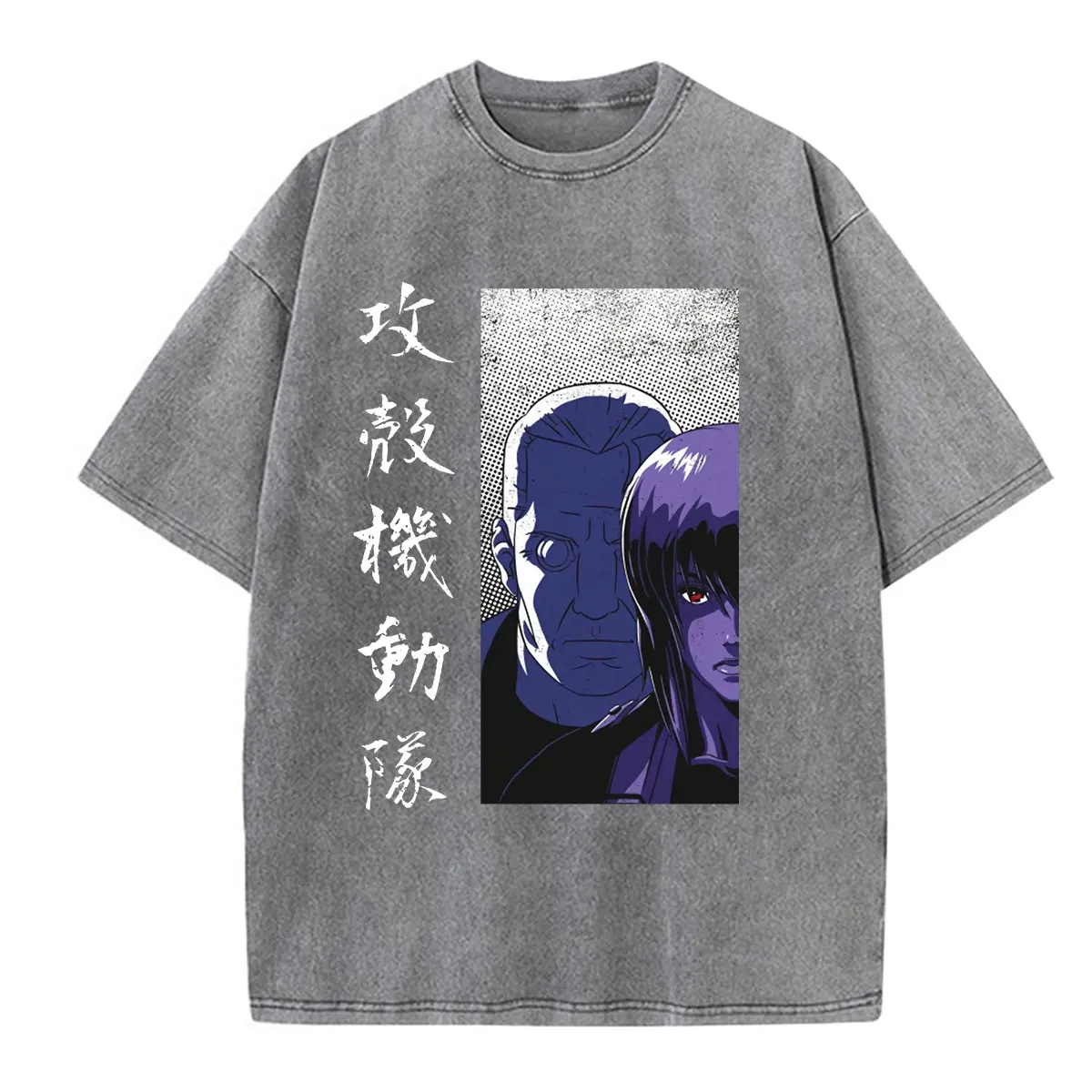 Фото Футболка Ghost in The Shell Motoko Kusanagi в винтажном стиле, мужская и женская одежда, повседневные хлопковые футболки с короткими рукавами, футболки больших размеров, топы №5