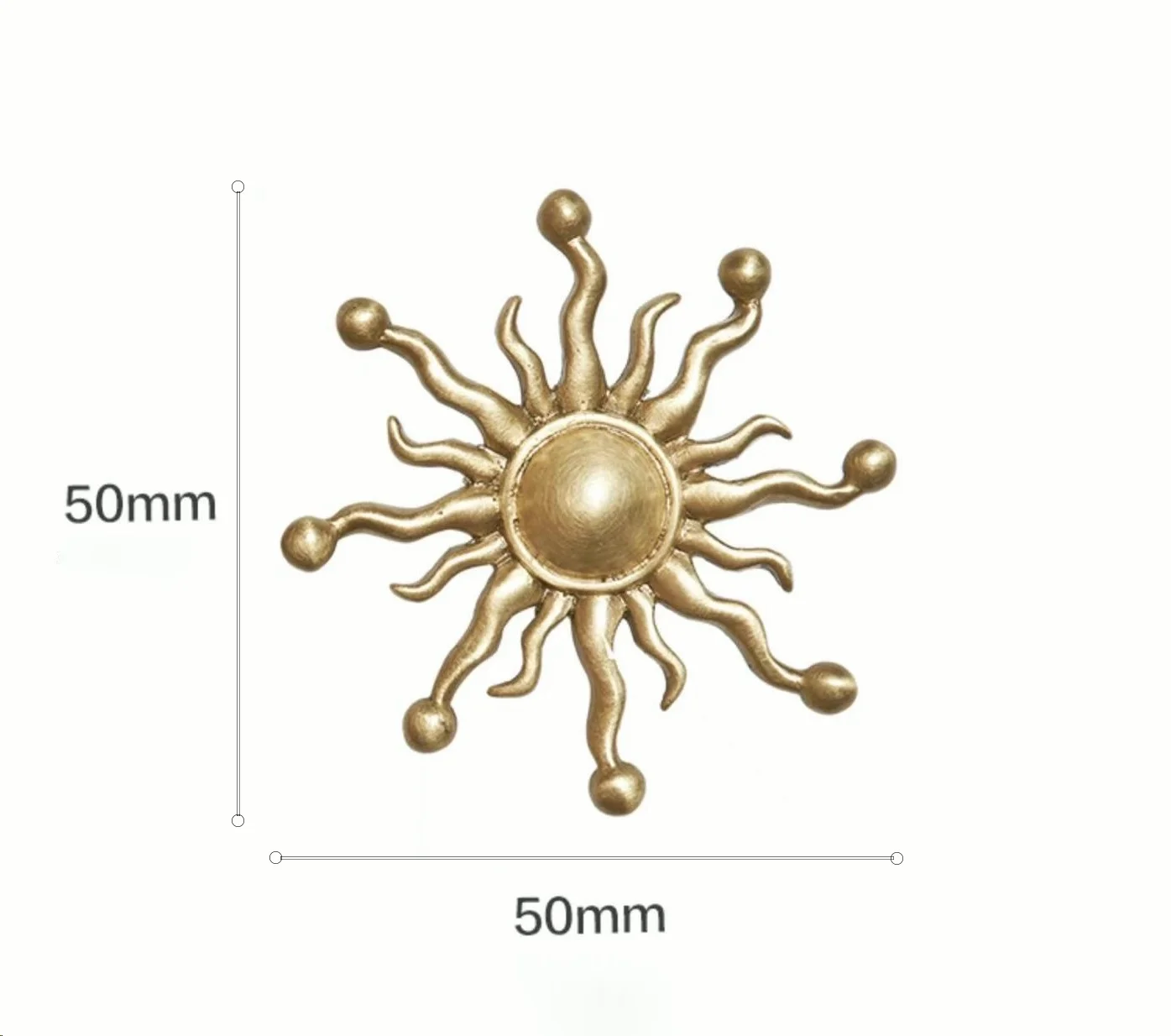 

Латунные ручки для шкафа в форме солнца, золотые ручки для мебели с одним отверстием, ручки для ящика, шкафа, комода