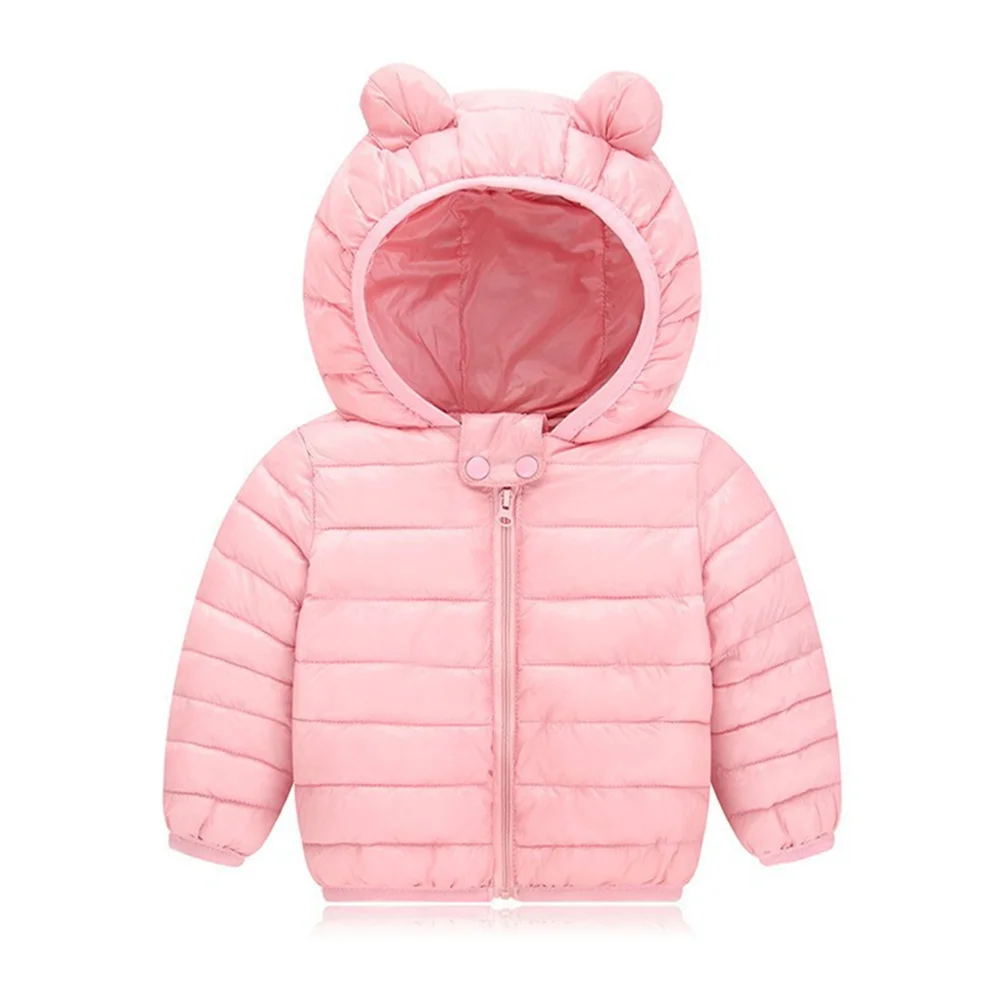 

Детская Хлопковая одежда, куртка для девочек, детское зимнее теплое однотонное пальто, Детский костюм на молнии с капюшоном, верхняя одежда ...