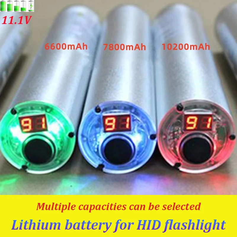 

Новинка 2023, встроенная литий-ионная батарея 11,1 В, 6600 мАч, импортная 7800 мАч, импортная 10200 мАч, фонарик, ксеноновый фонарик