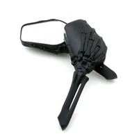 black high quality skeleton skull hand rear view side mirrors 8mm for harley road king street glide
