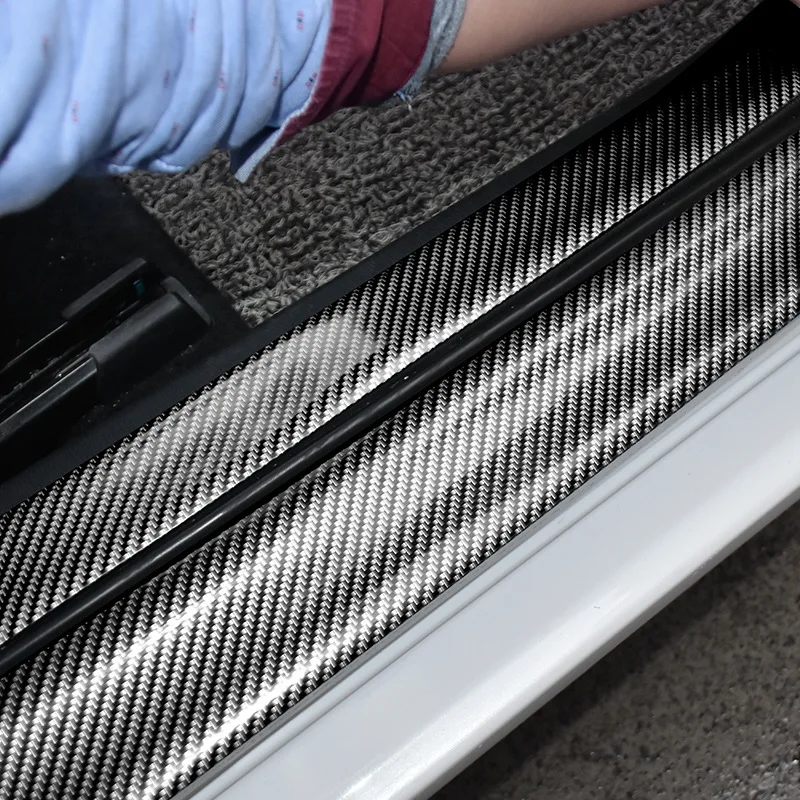 1/3/5/7/10m 3D Carbon Fiber Pattern Car Stickers Anti-stepping Bumper Door Trim Protection Auto Decoration Decals |