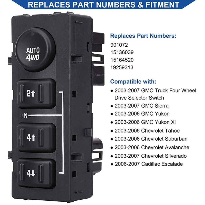 Переключатель приводного колеса 4WD 4X4 переводная кнопка для чехла Chevrolet Suburban GMC Yukon