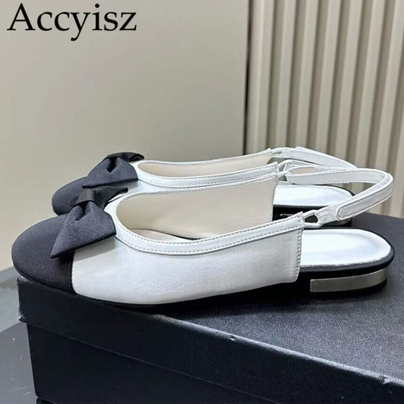 

Summer Baotou Flat Mary Jane Shoes Leisusre Round Toe Sandals Women Back Strap Adjustable Lazy Mules Low Heel Sandals Lady Shoes
