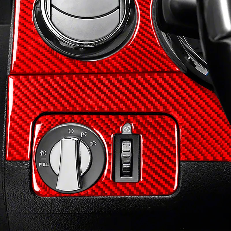 

RRX Carbon Fiber Sticker for Ford Mustang GT 2005-2009 Accessories Car Speedometer Surround Frame Headlight Switch Cover Trim