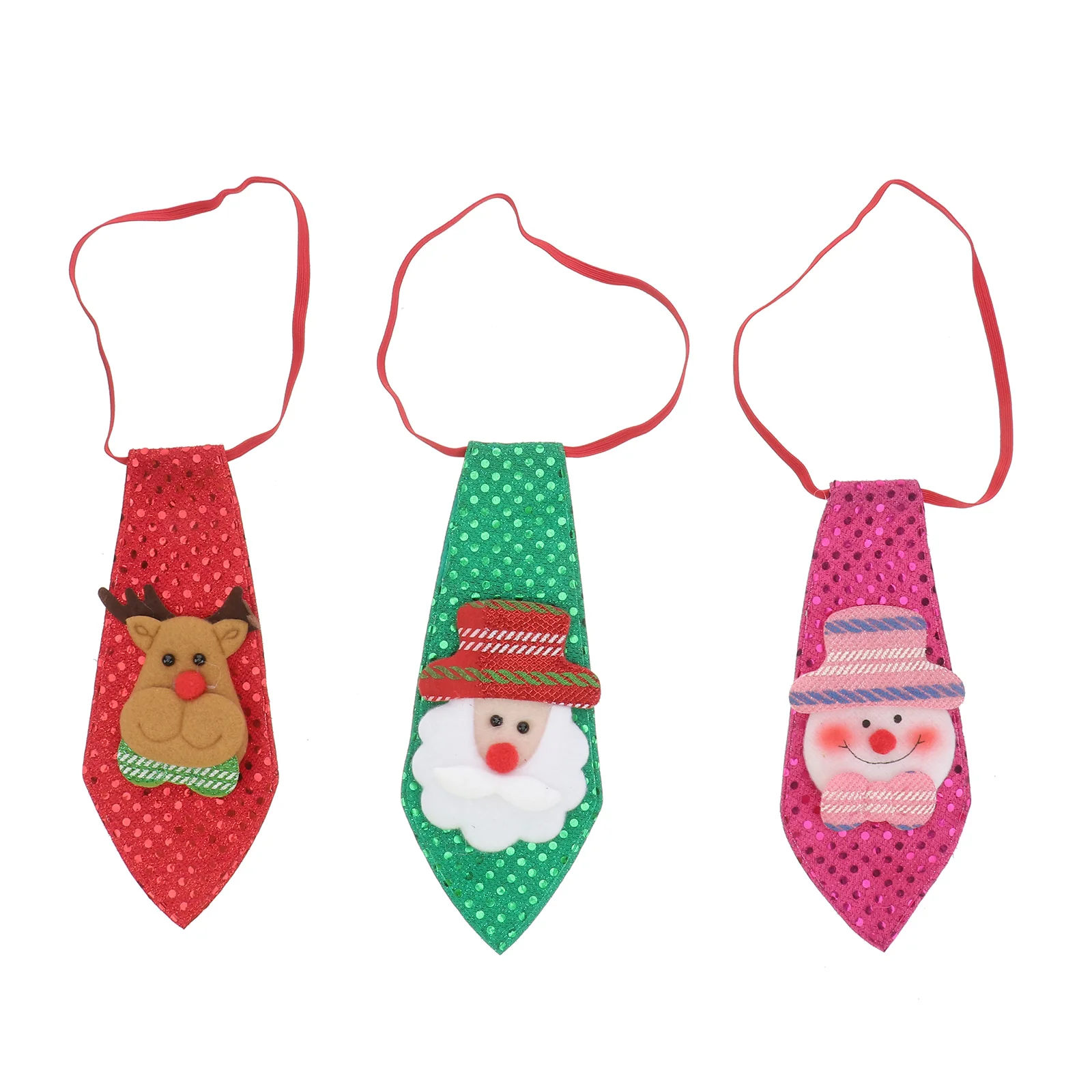 

3PCS Necktie Santa Christmas Tie Kids Necktie Small Gift for Christmas Festival Party