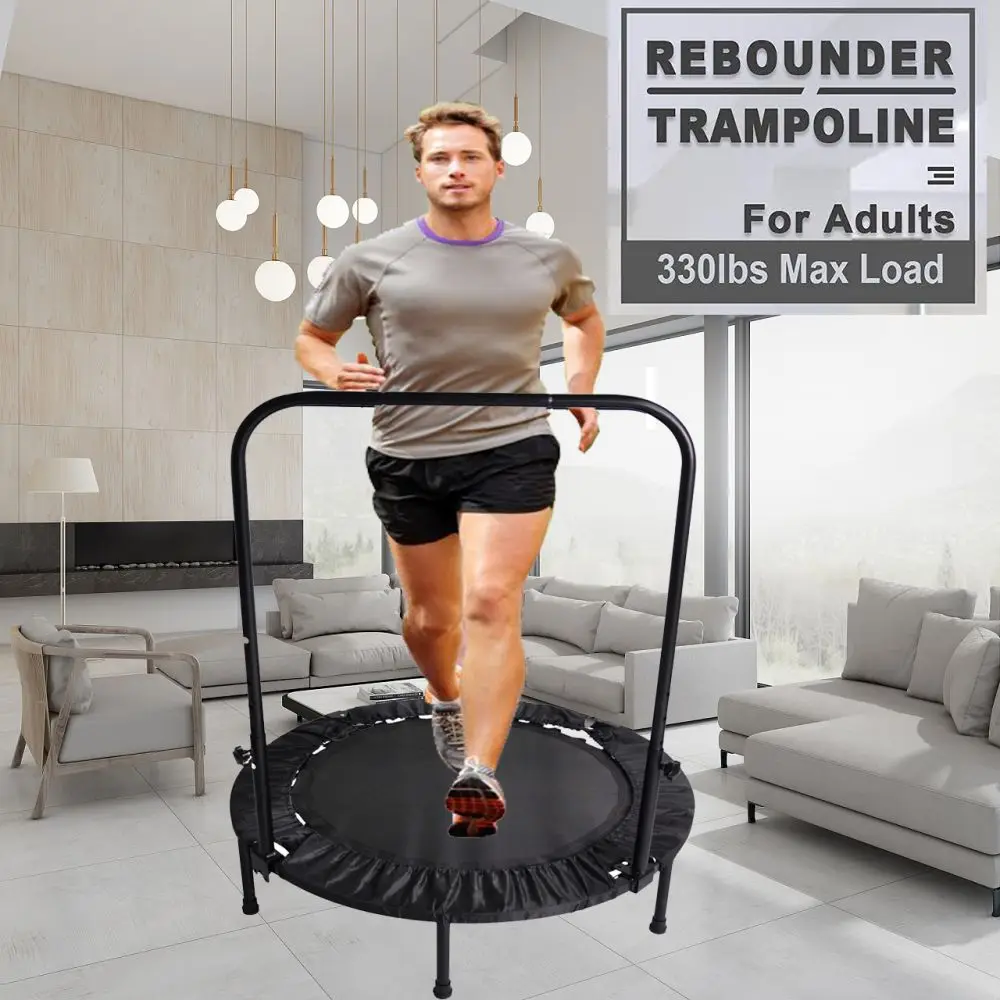 

40 Inch Mini Exercise Trampoline for Adults or Kids - Indoor Fitness Rebounder Trampoline with Safety Pad | Max. Load 300LBS