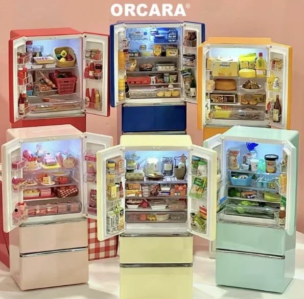 Фото Миниатюрный набор для десертного магазина, масштаб 1:6, кукольный домик BJD с морозильной камерой, витрина, одна духовка, полный дисплей для кафе №5