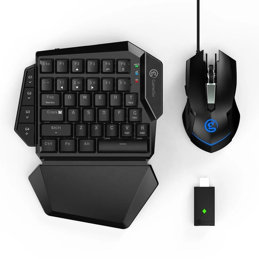 GameSir VX AimSwitch E-sports Combo One-handed Mechanical Gaming Keyboard, 2.4GHz Wireless Game Keypad with Wired Mouse for Xbox