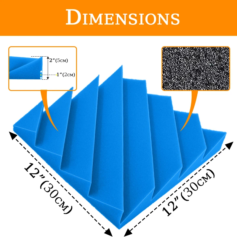 Акустическая пена TOUO с алмазной канавкой 6-48 шт. потолочная звукоизоляция