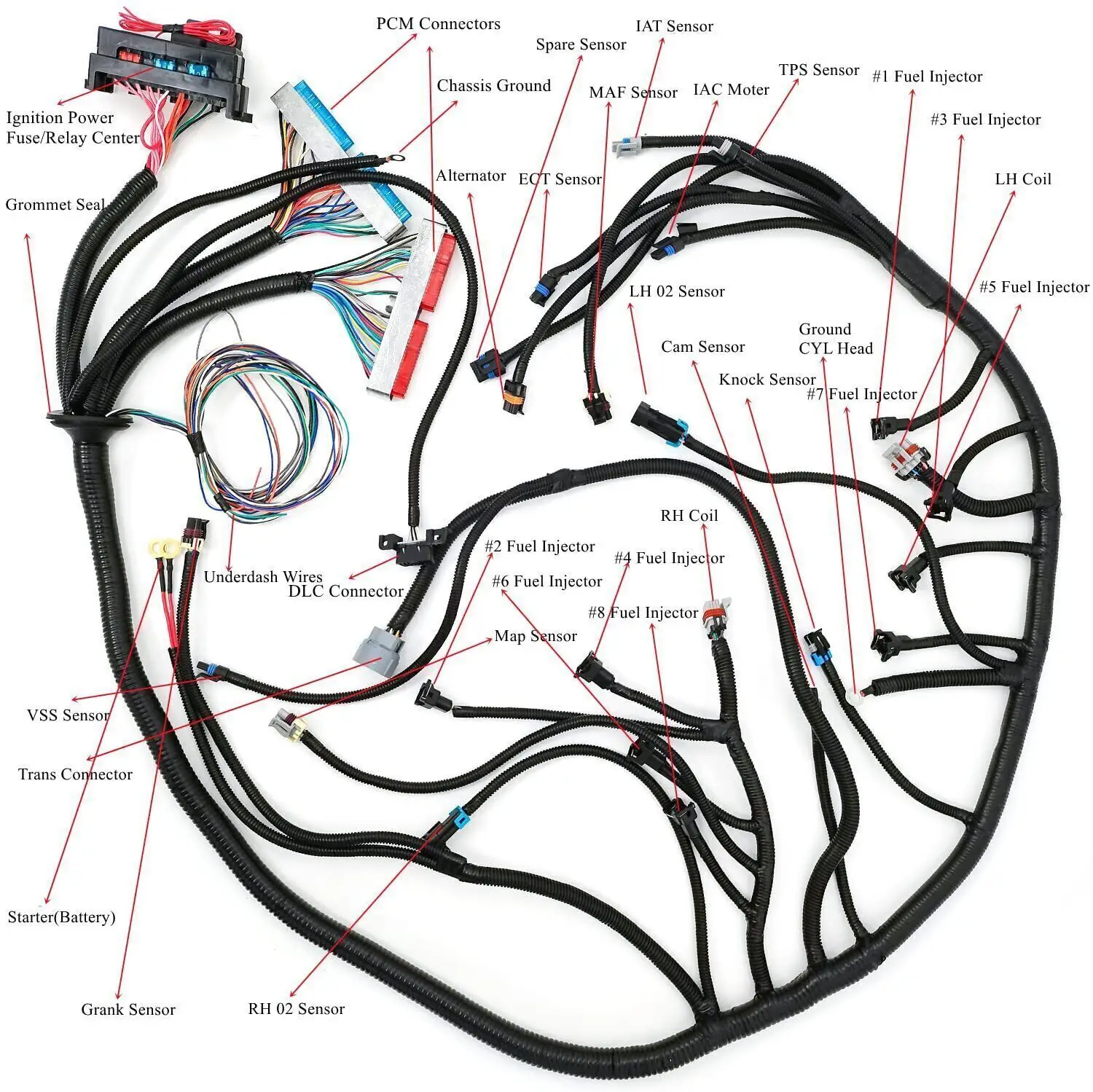 Автономный жгут LS 4L60E для привода по кабелю DBC 1997-06 LS1 SWAP 4 8 5 3 6 0 двигатели и