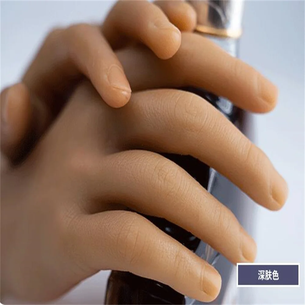 Real 29cm Male Hand Mannequin Body Positioning Manicure Props Jewelry Art Complexion Halloween Finger Doll 1Pair E038