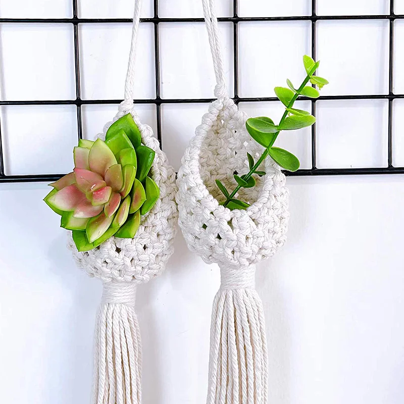 

Hollow Out Hanging Basket Nordic Cotton Pineapple Shape Garden Supplies Flower Planter DIY Handmade Exquisite