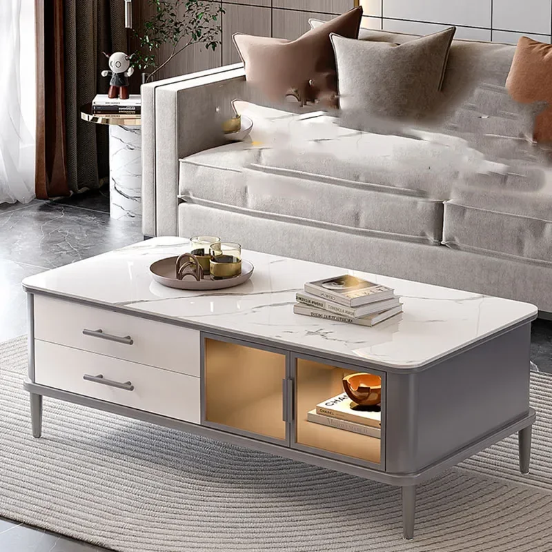 Бытовой журнальный столик со стеклянной дверью для квартиры шкафа ящика ручки