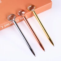 kawaii metal crystal ballpoint pen for girls 2022 school supplies pretty korean japanese stationery cute heart diamond gel pen