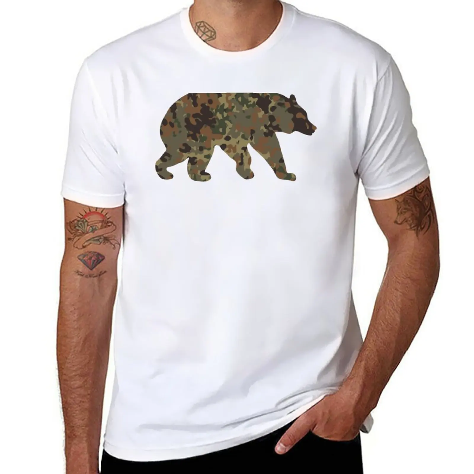 Новые футболки Flecktarn Bear с графическим рисунком футболка мужская одежда