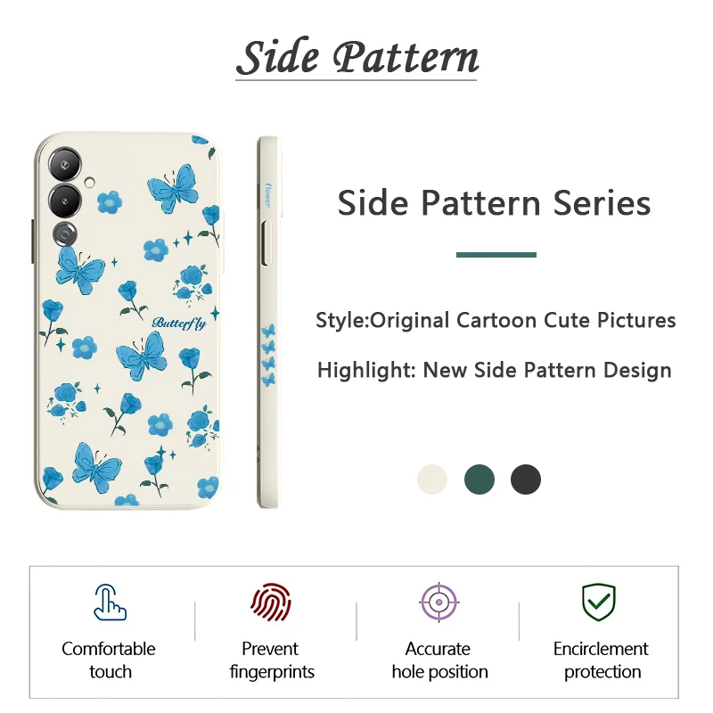 Фото Силиконовый чехол из TPU для Infinix Tecno Camon 50 Ultra 40 Premier 30S Pova 7 Slim 6 Neo Pouvoir 4 Pro с цветами и бабочками №2