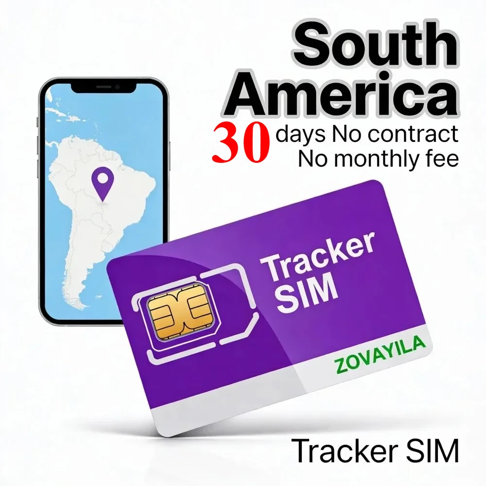Фото SIM-карта для GPS-трекера IoT Data 4G, Южная Америка, без контракта, план с пополнением 30 МБ/30 дней, ZOVAGOLO SOUTH AMERICA №1