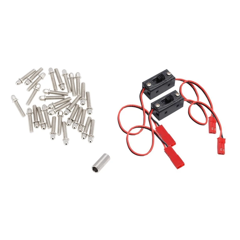 

30 шт. 1,9 2,2 колесный обод имперский м3 винт для осевого SCX10 AXI03007,B & 2 шт. ВКЛ./ВЫКЛ. Выключатель питания приемник JST соединитель