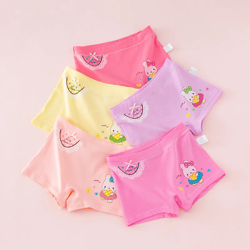 Нижнее белье для девочек с плоскими углами, из чистого хлопка, шорты-боксеры для девочек класса А, нижнее белье для детей среднего и старшего возраста