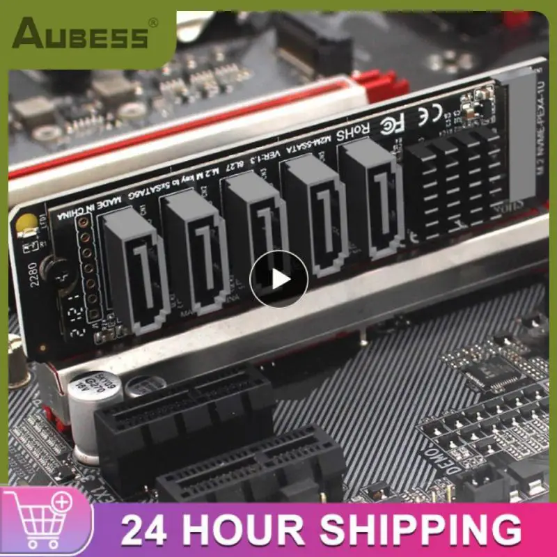 

Practical Ph56 M.2 Computer Expansion Card 6g 5 Port Pci-e To Sata Adapter Card Plug And Play Jmb58 Hard Disk Expansion Adapter