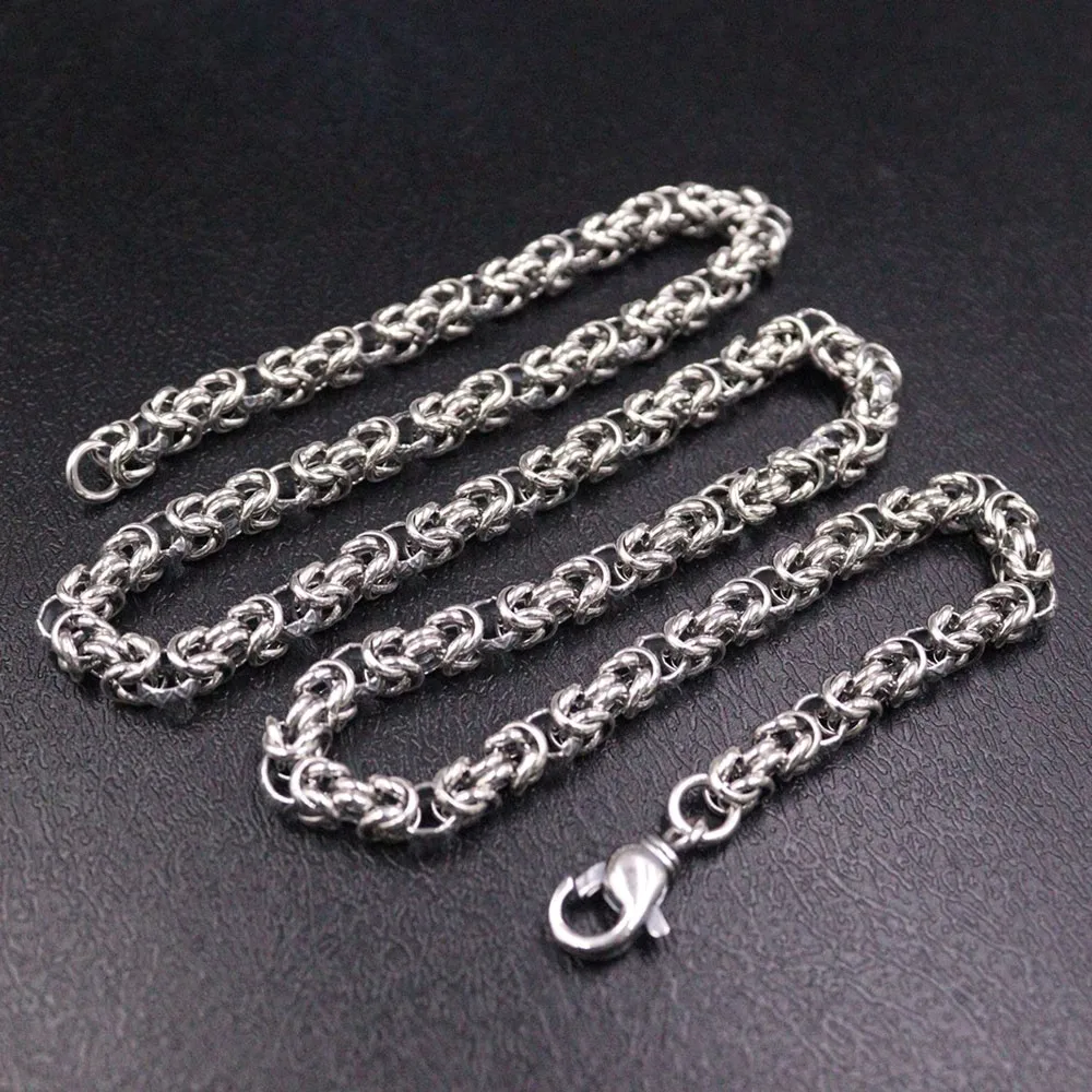 Настоящая твердая искусственная серебряная цепь для мужчин 5 мм резное