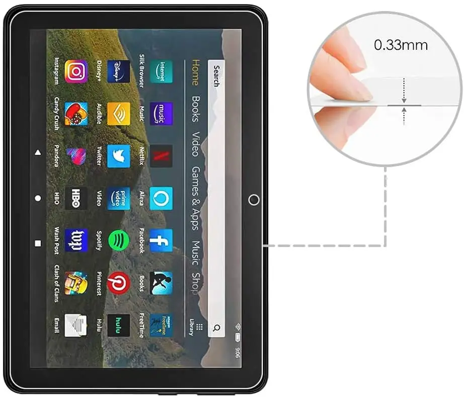 2 шт. Защитное закаленное стекло для экрана планшета для Amazon Fire HD 8, 10-го поколения 2020 года. Полное покрытие защитной пленки для защиты глаз.
