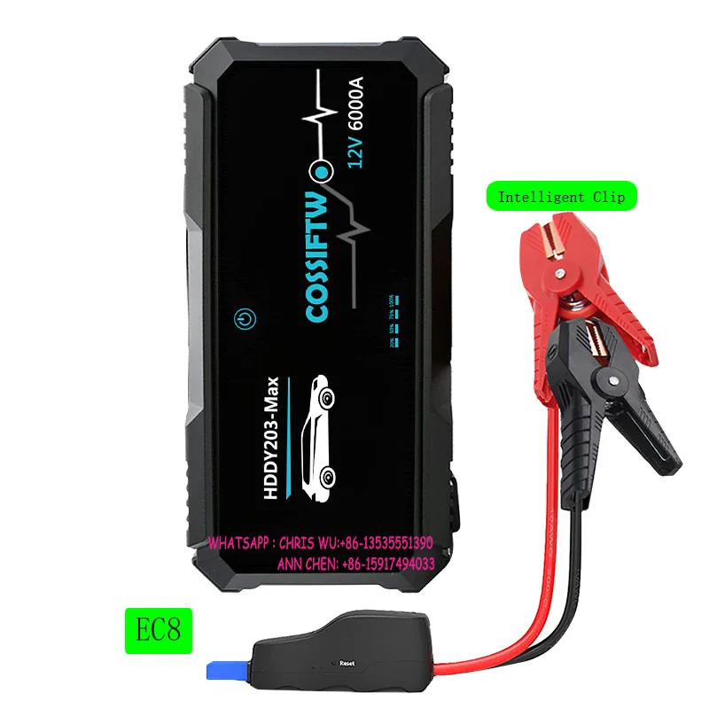 

6000A Car Battery Jump Starter for All Gas or Upto 12L Diesel Powerful Car Jump Starter with Dual USB Quick Charge and DC Output