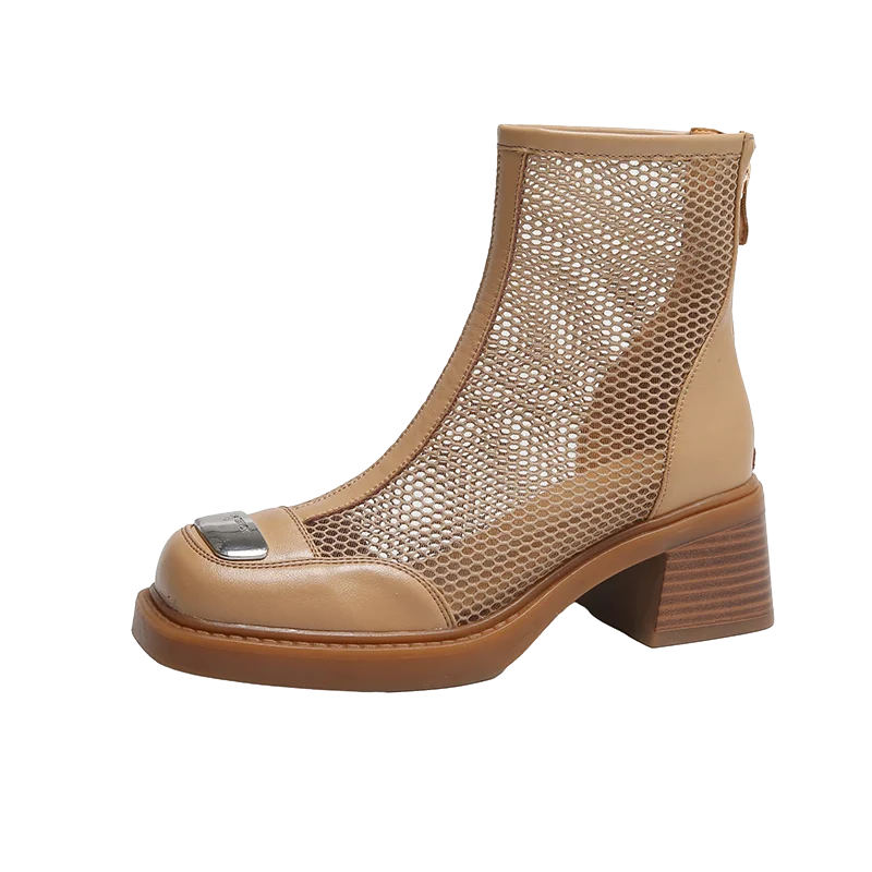 Крутые сапоги сетчатые короткие весна/лето 2024 женские повседневные и модные на