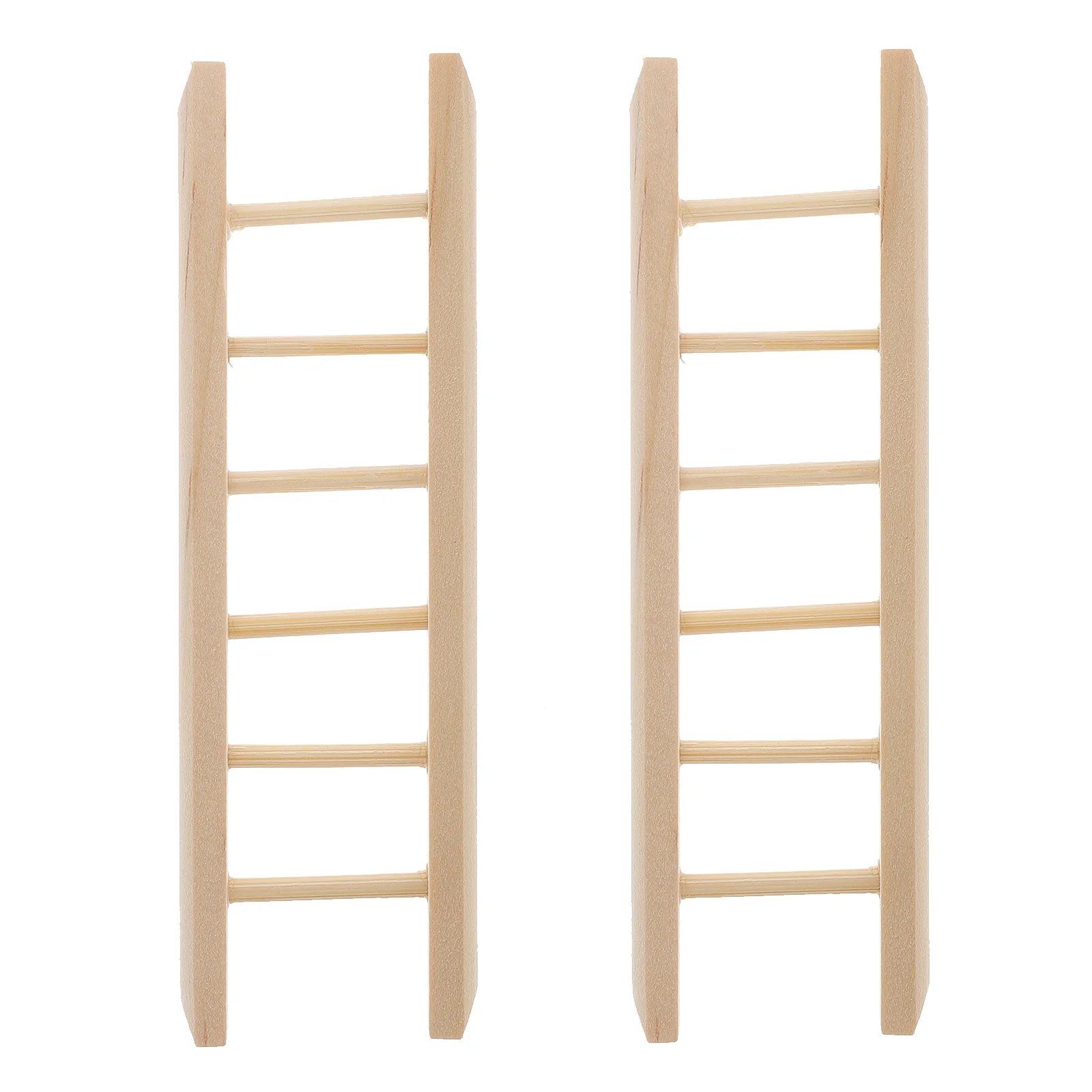 

2 Pcs Mini Ladder Ladders Models Wood Decor Decorative Miniature Tiny Furniture House Supplies Micro-landscape Adornment
