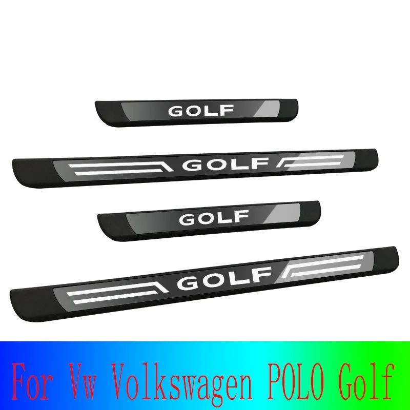 

For Vw Volkswagen POLO Golf Thresholds for Car Side Stirrups Door Sill Protector Bottom Vehicle Supplies Chrome Styling Trim