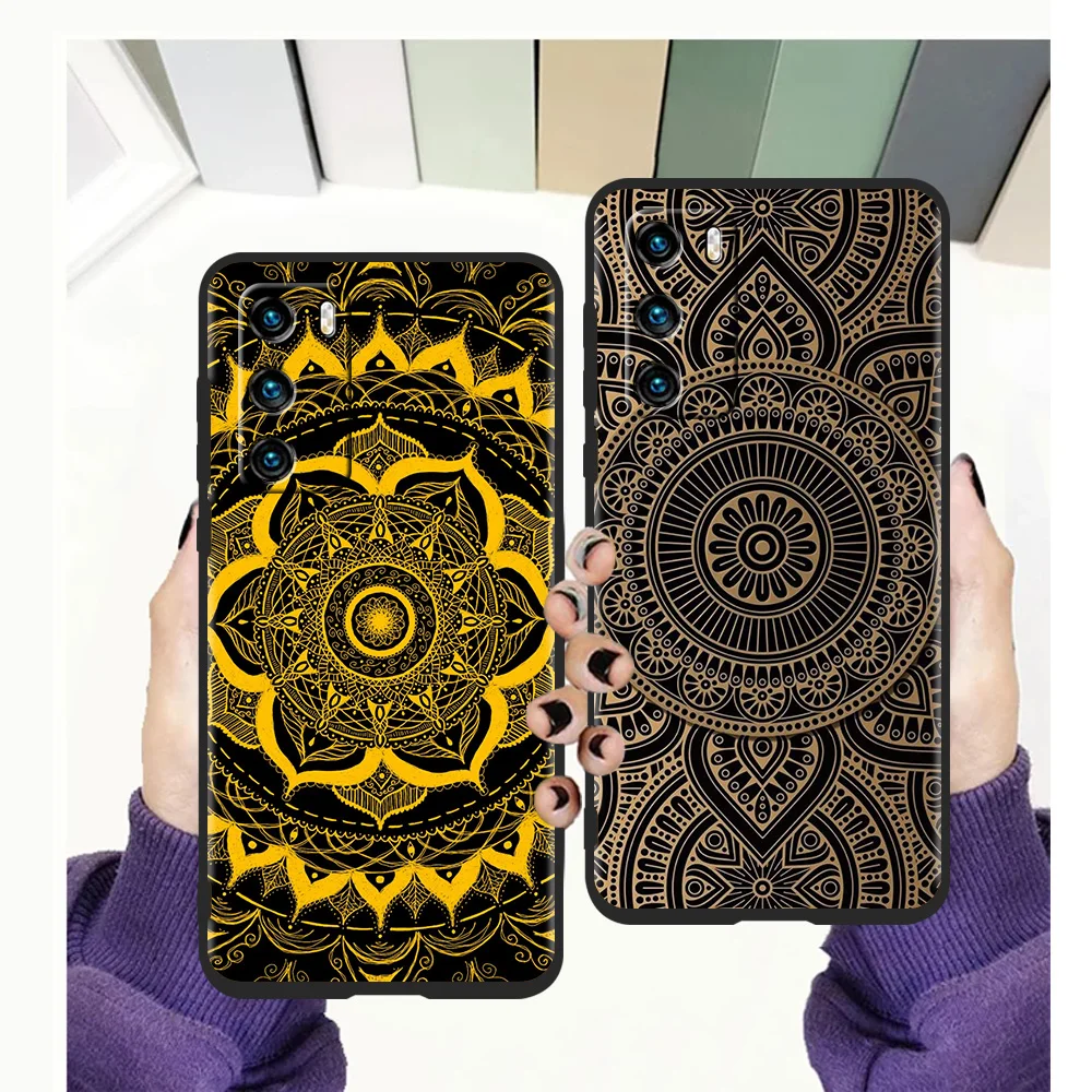 

Sexy Lace Mandala Flower Cover For Huawei P50 P40 P30 P20 Pro P Smart Z Y6 Y7 Y9 Y7A Y6P Y9S 2019 P40 Lite E Case Shockproof Bag