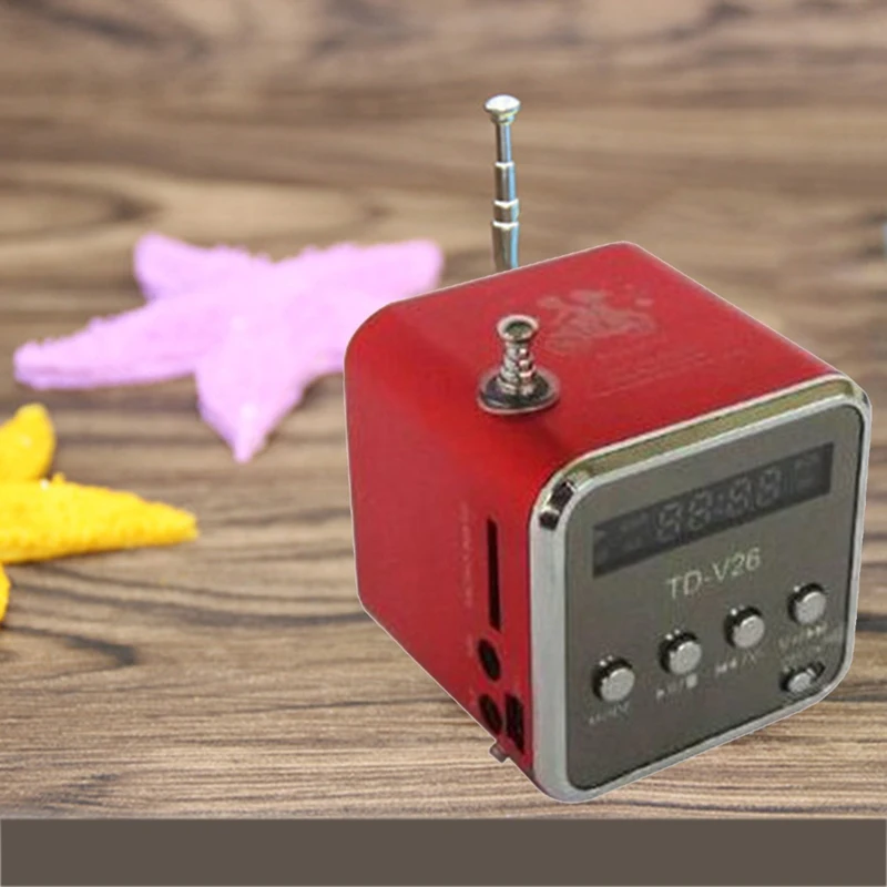 Цифровой портативный мини Fm-радиоприемник TD-V26 Беспроводная колонка с поддержкой