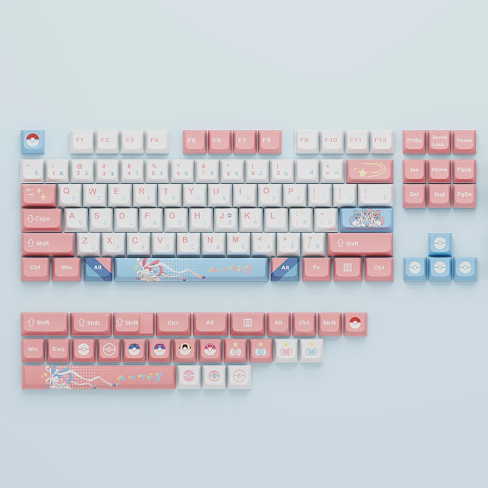 

130-key Xianyibu for Pocketmonster Theme Cap Cute Personality XDA High Mechanical Keyboard PBT Thermal Sublimation Keycaps