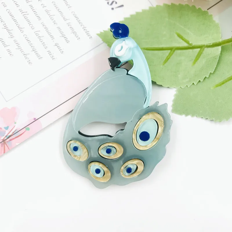

Wuli&baby Acrylic Peacock Brooches For Women Unisex Beauty Blue Bird Party Office Brooch Pins Fashion Jewelry Gifts