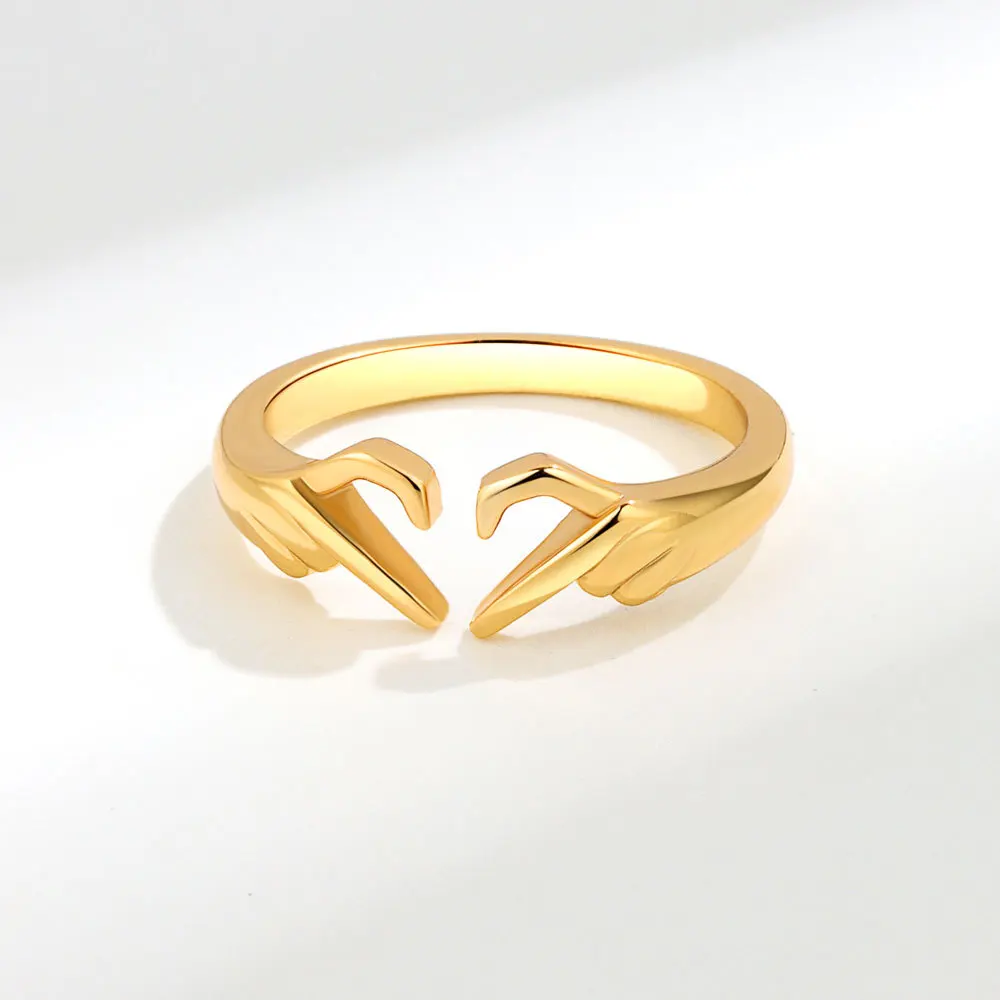 

Fashionable Romantic Heart Love Couple Ring Ladies Love Hug Hand Hollow Cute Heart Ring Valentine'S Day Party Gift For Couples