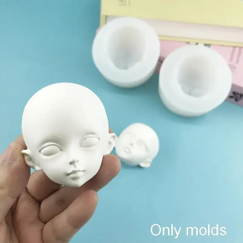 Фото Цельная полимерная глина, голова Sculpey, инструменты ручной работы, 3D детское лицо, силиконовые формы, форма для человеческого лица, модифицированные аксессуары для кукол «сделай сам» №1