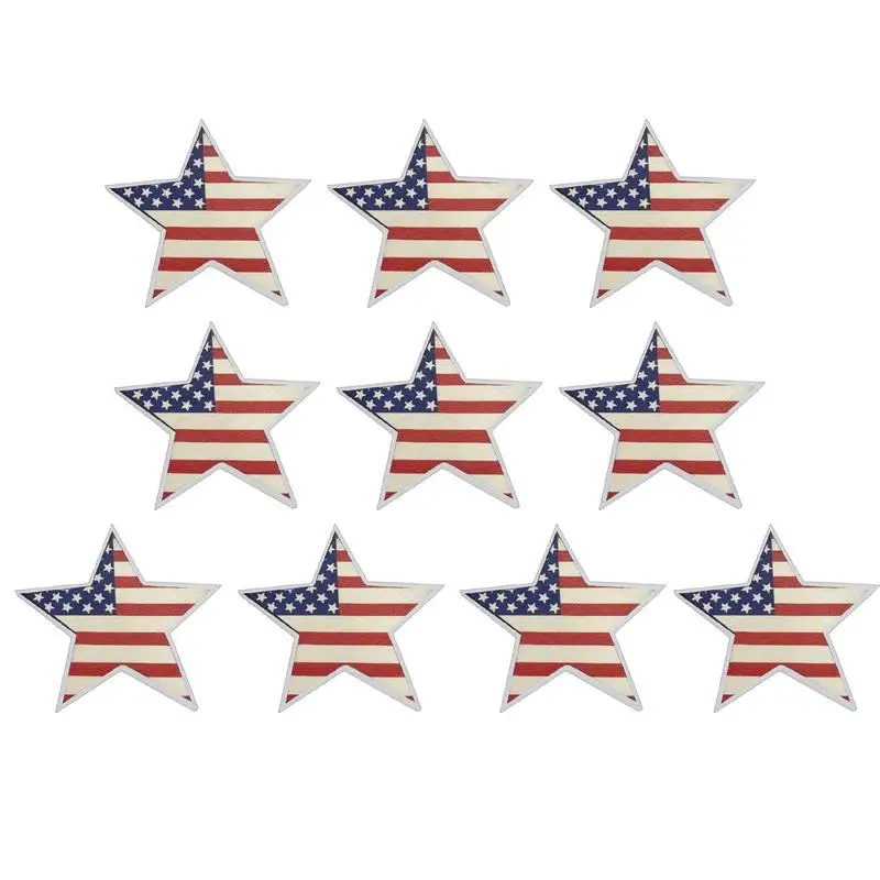 

4th Of July Wooden Star Signs American Flag Star Decor Independence Day Star Patriotic Decorations For The Home