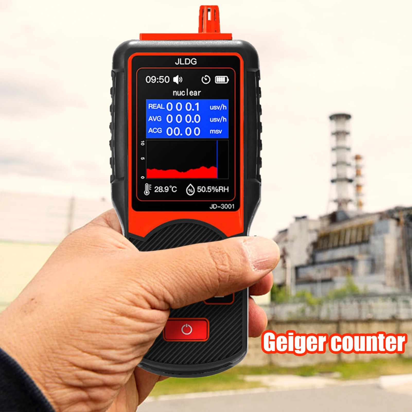 

Geiger Counter Multifunctional Nuclear Radiation DetectorMeter Temperature And Humidity Measurement Black