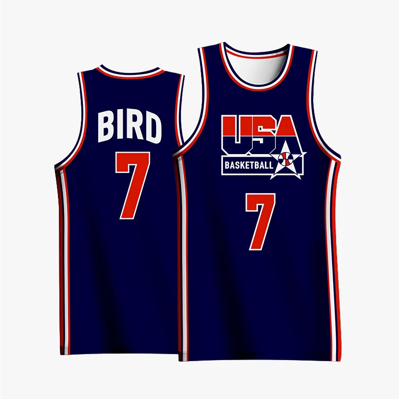 Retro Basketball Jerseys For Men Full Sublimation USA Letter Printed Customizable Name Number Logo Tracksuit Training Sportswear