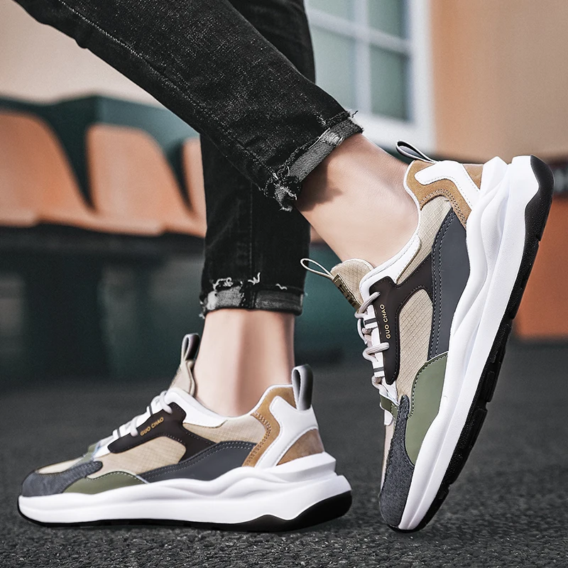

Spring/Autumn Men Running Shoes Mesh Lightweight Breathable Sports Shoes Rubber Sole Wear-resistant Outdoor Men Sneakers