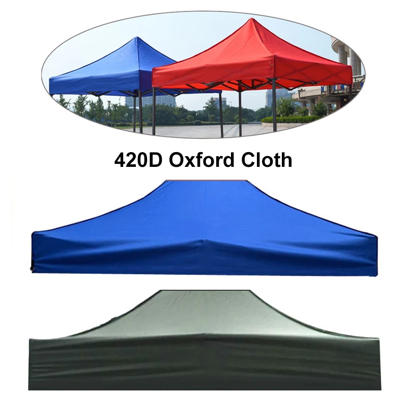 Replace 420D Tent Roof Cloth Waterproof Oxford Cloth Shade Gazebo Cover Outdoor Garden Rainproof Sun Shelter UV Protect Cover