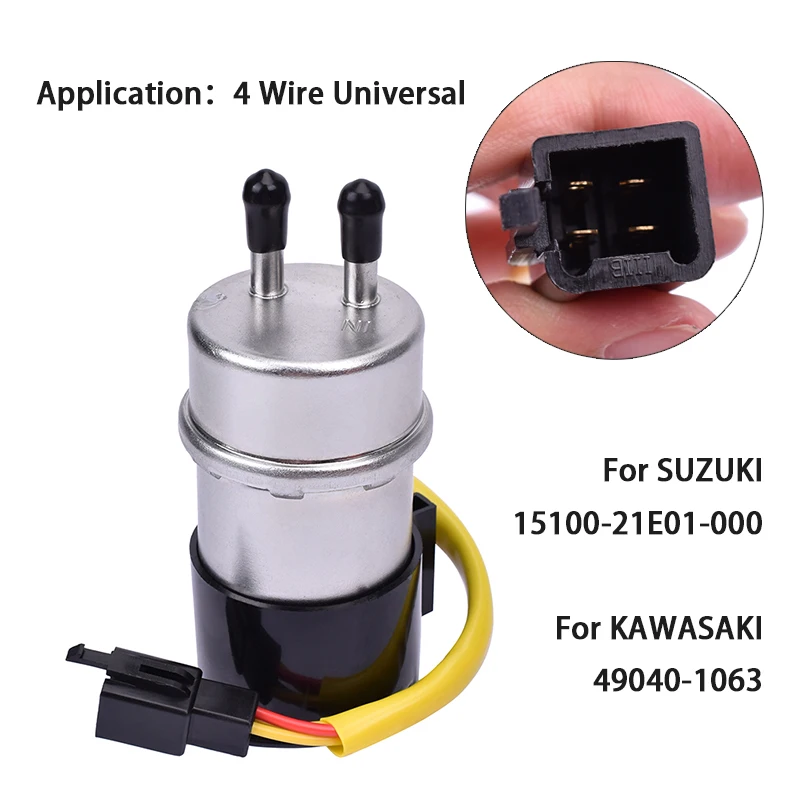 

4-проводной универсальный 12 В мотоциклетный электрический топливный насос с высоким расходом бензиновый для KAWASAKI VN1500 VN 1500 Vulcan Ninja 1000 ZX10 ZX RF400