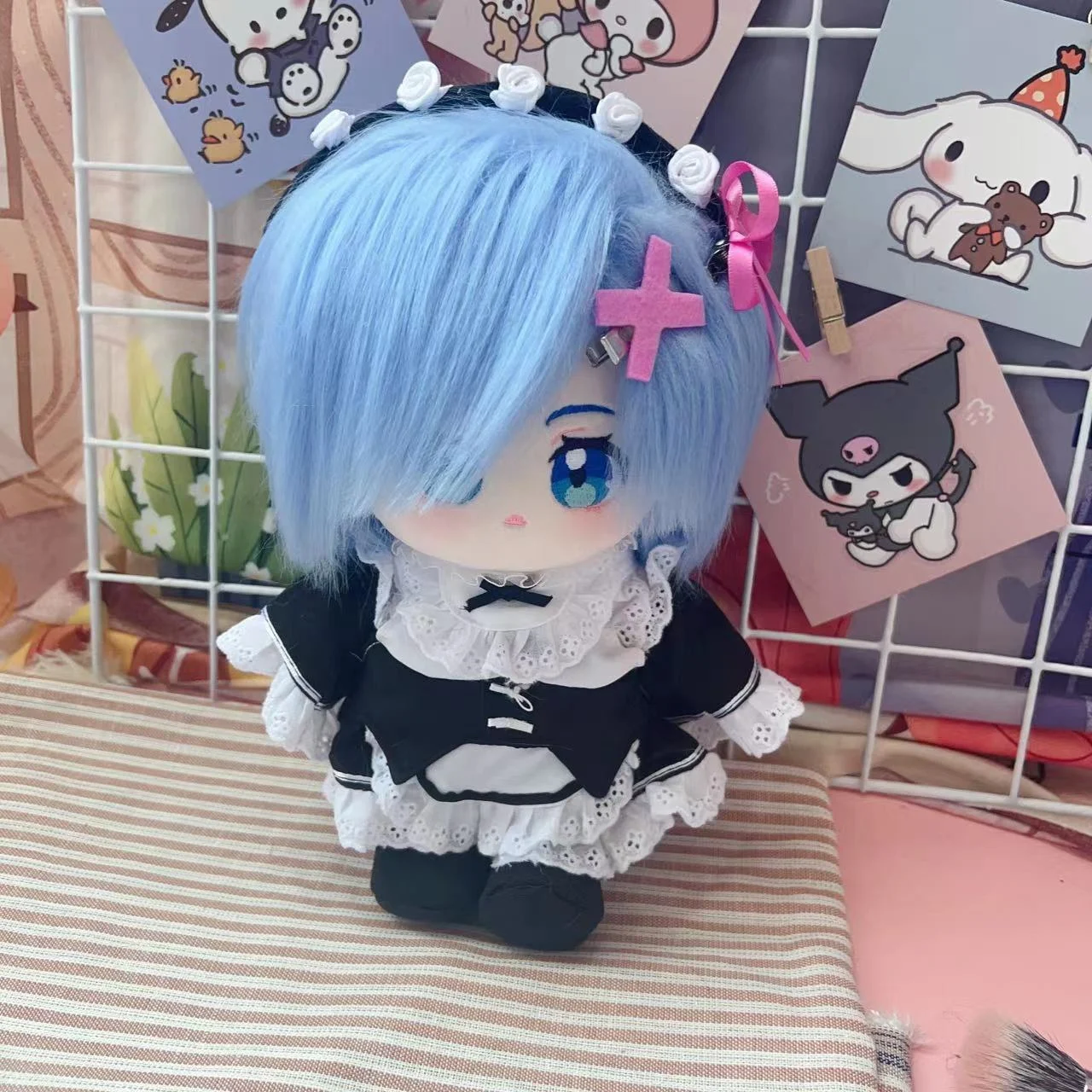 

Anime Re:Life in a different world from zero Rem 20cm Plush Stuffed Doll Change Clothes Body Plushie Outfit Toy Cosplay Gift